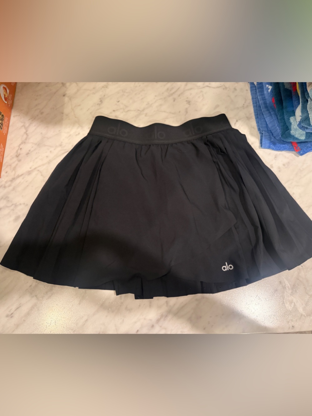 ALO Yoga Black Pleated Mini Skirt